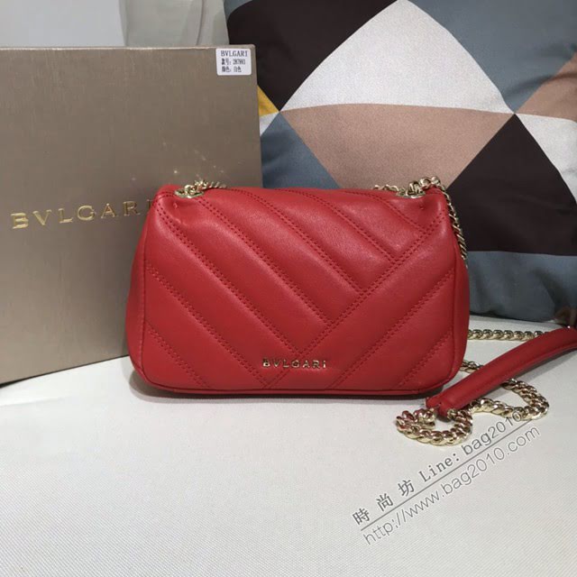 Bvlgari女包 寶格麗2020新款 幾何形狀牛皮鏈條單肩斜挎女包 古力娜紮同款 287993  fyd1563